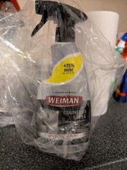 Weiman STAINLESS STEEL CLEANER & POLISH Clean Appliances Grill Ranges 12oz Spray