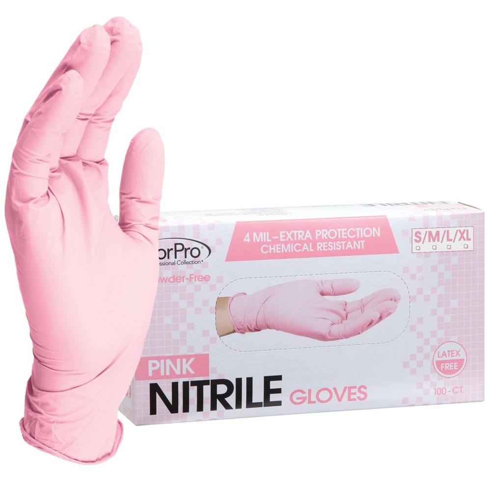 ForPro Professional Collection Disposable Nitrile Small (Pack of 100), Pink