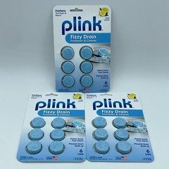 PLINK Fizzy Drain Cleaner Freshener Lemon Tablets 3 Pack 18 Uses USA NEW