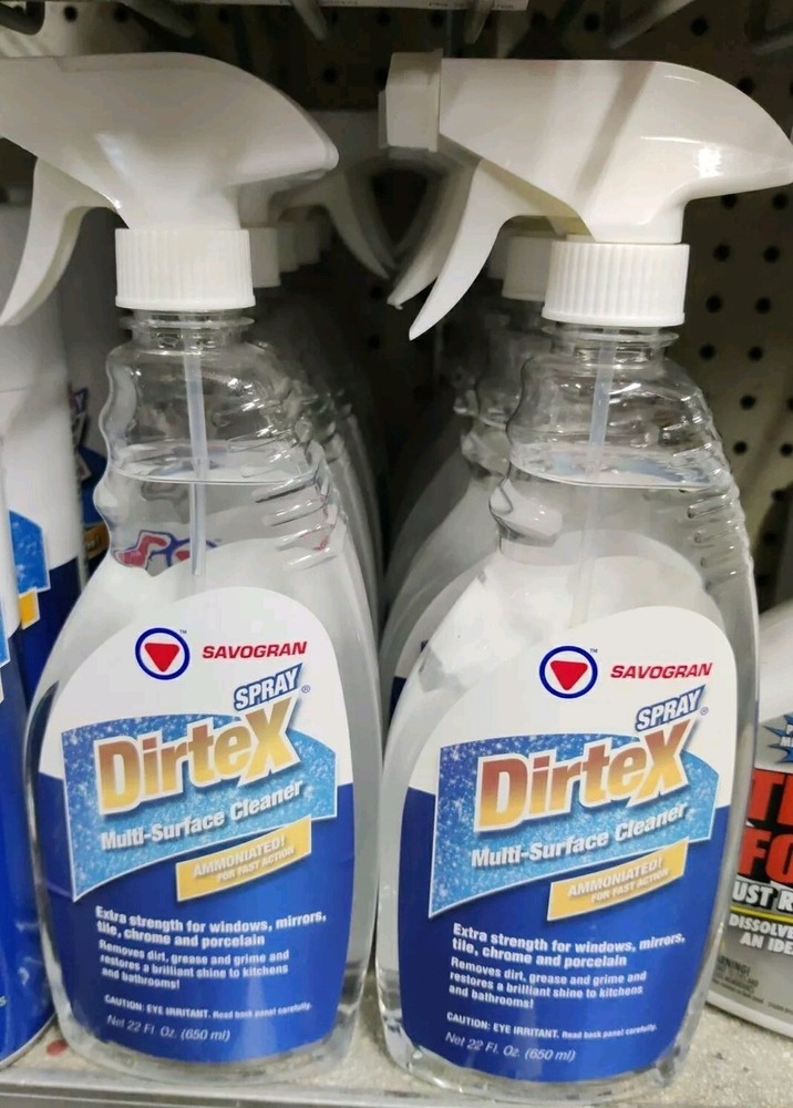 Dirtex 22 oz Ammoniated Spray Cleaner for Windows Tiles Chrome Grime Remover
