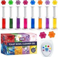 8 Pack Toilet Gel Stamp, Toilet Bowl Cleaner Gel, 8 Scents Flower Shaped