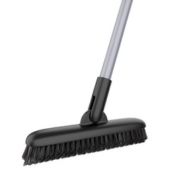 MR SIGA Heavy Duty Grout Scrub Brush with Long Handle Shower Floor Scrubber for