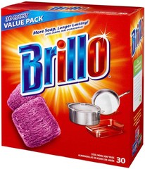 Brillo® Steel Wool Soap Pads Original Scent (Red), 30-Count Jumbo Pack
