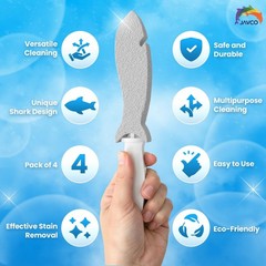 Pumice Stone Cleaning Set with Handle – 4 Pack Scrubbing Stones for Tile & Toile