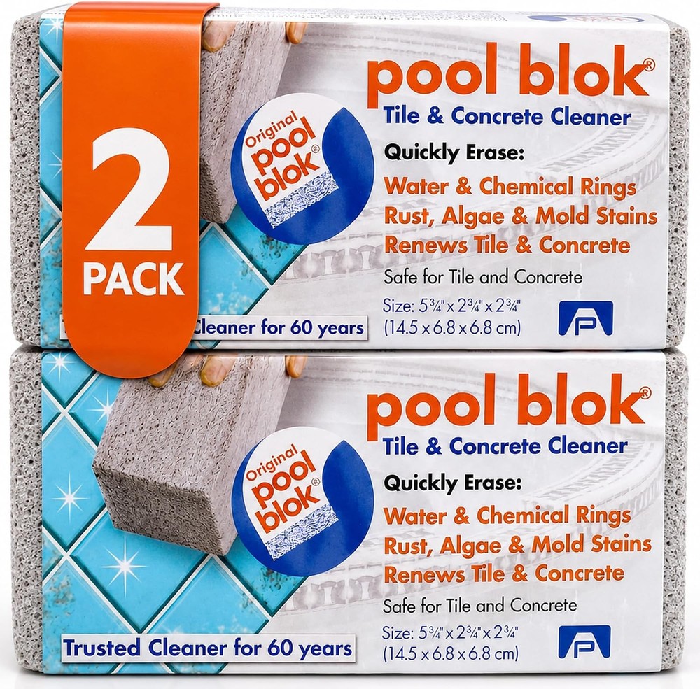 Pumie 2-Pack Pumice Stone for Pool Tile Cleaning – Calcium Remover & Plaster