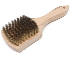 Brass Wire Utility Scrub Brush for Cleaning 9″ Hardwood Handle (Made in USA)