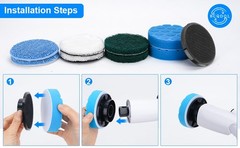 Electric Spin Scrubber Replacement Brush Heads Set, 8 Pieces, Multiple Brushe…