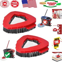 Superior 2-Pack Spin Mop Scrub Brush Heads for EasyWring Systems – Hard Bristle