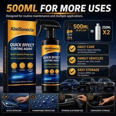 500ML Car Coating Spray(16.9FL OZ), 2 Pcs Quick Coating Agent for Car Paint P…