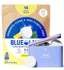 BLUELAND 100% Plastic Free Toilet Bowl Cleaner 14 Count (Pack of 1), white