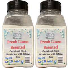 Eleganceinlife Fresh Linen-Scented Carpet and Room Deodorizer 1.5 LB Each 2pk