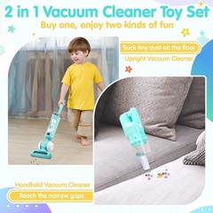 Kids Vacuum Cleaner Toy Set for Toddlers, 2PCS Pretend Role Household