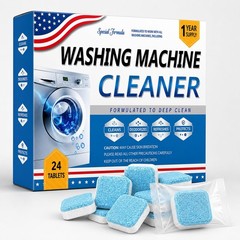 Bio-Enzyme Washing Machine Cleaner Tablets 24 Pack, 5X Power Deep Cleaning Wa…