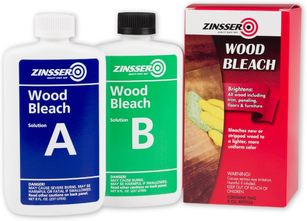 Zinsser Wood Bleach Kit, 2-Step Brightening System, Interior Wood Surfaces | 8Oz
