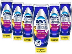 Detergente lavavajillas, elimina grasa, jazmín silvestre, 6×18 onzas líquidas.