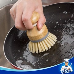 Ergonomic Bamboo Cleaning Brushes – Perfect for Dishes, Sinks & Cookware, 2 Pack