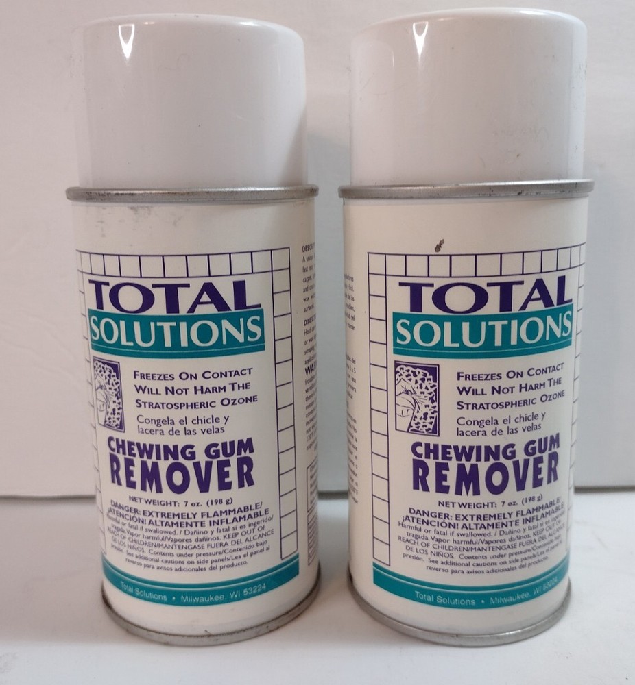 2 Total Solutions Chewing Gum & Candle Wax Remover 7 Oz Spray Cans NEW Free Ship
