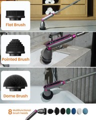 Electric Spin Scrubber Replacement Brush Heads for Cordless Spin Scrubber, 3p…