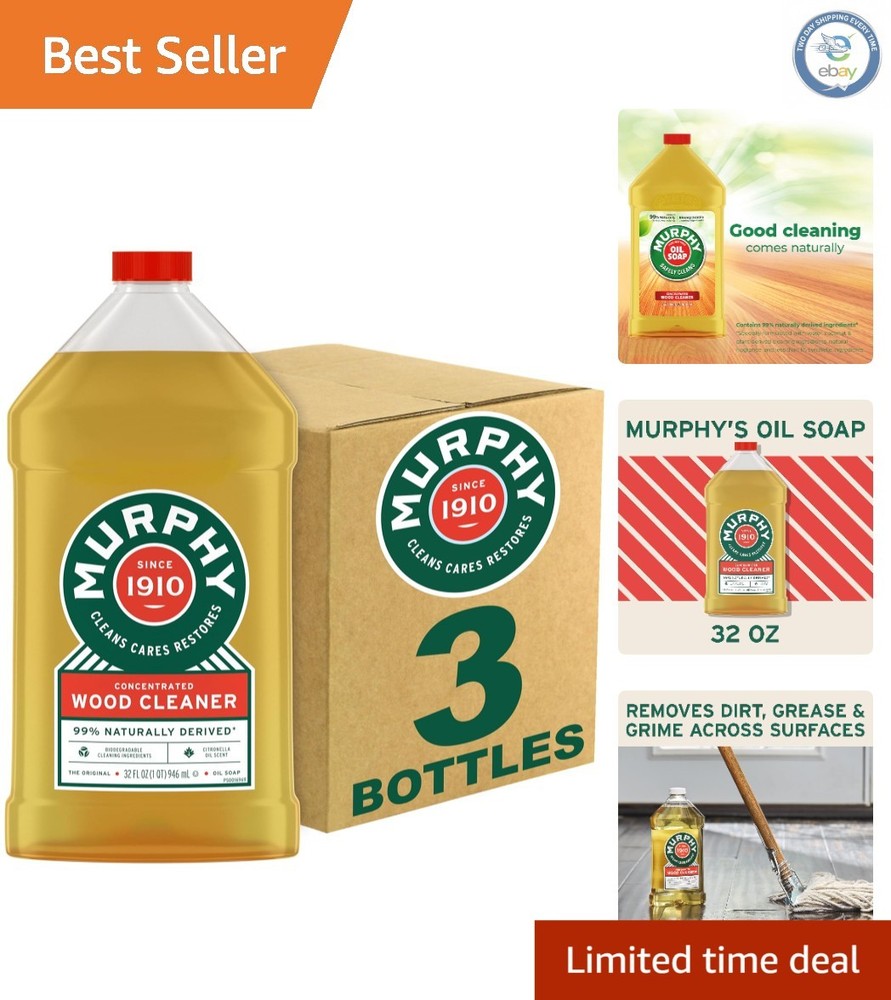 Gentle Wood Cleaner with Citronella – 32oz Bottles, Ammonia Free (Set of 3)