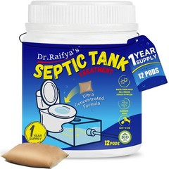 Septic Tank Treatment Pods 12 Pcs 1-Year Supply Beneficial Bacteria Enzymes