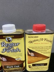 HOWARD Original Restor-A-Finish 8 Oz DARK OAK Wood Furniture Restorer NOS (4)