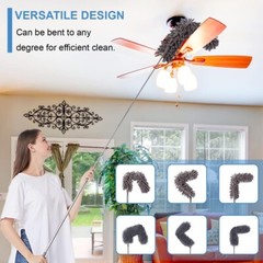 Elegant Cleaning Solution: 6-Piece Ceiling Fan Duster Set with Sturdy 100