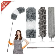 Reusable Microfiber Duster with 30-100 Inches Extension Pole for Perfect Dusting