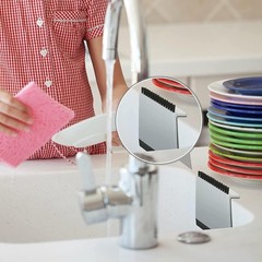 2 Pcs Black Kitchen Sink Squeegee Cleaner Countertop Brush Wiper Home Kitchen…