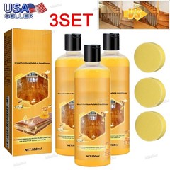 3x Beeswax Wood Furniture Polish Conditioner All‑in‑One Cleaner Restorer 100ml