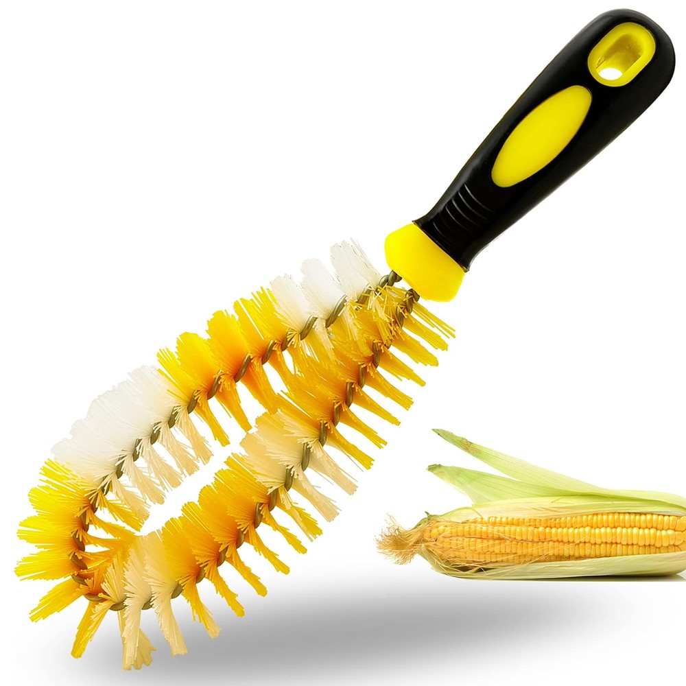 Corn Silk Remover Cleaning Brush for Vegetables with Handle Nylon Bristles Tool