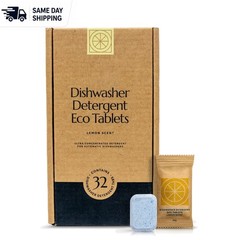 Cleaning Power in Every Pod – Eco-Friendly 32 Count Dishwasher Pods, Lemon Fresh