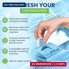 Dishwasher Cleaner Tablets & Deodorizer – 24 Pack (12 Month Supply) Deep Cleanin