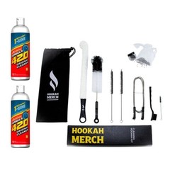 2 Bottles of Formula Cleaner With Hookah Cleaning Kit Metal Glass Cleaning Kit