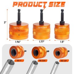 1/2″ 3/4″ 1″ Copper Pipe Cleaner Set for Drill, Pipe Tool Cleaner Brushes wit…