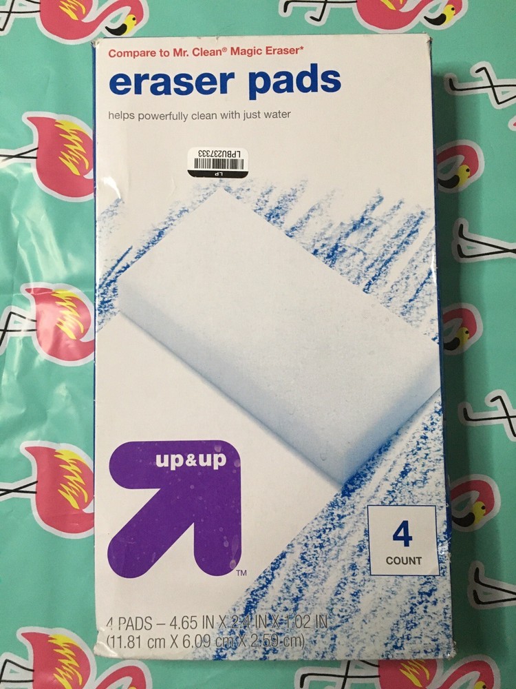 Pack Of 4 Up & Up Eraser Pads All-Purpose Cleaning Pads 4.65” X 2.4” X 1.02”