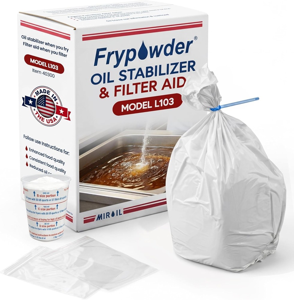 MirOil L103 Fry Powder Oil Stabilizer – 3 Gallon – Filter Aid for Cleaner