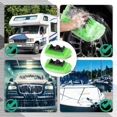 2 Pcs 10 Inch Car Wash Brush Head with Soft Detailing Bristle Flow Through Ca…