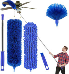 Microfibre Duster with 100″ Telescopic Extension Pole Kit for High Ceilings, …