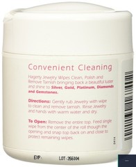 Jewelry Cleaning Wipes Disposable Wet 20 Count White Protective