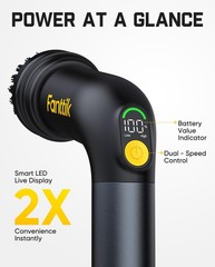 G9 Handy Cordless Electric Spin Scrubber, MagnaStorm Motor, Dual-Speed, 5 Bru…