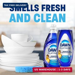 Dawn Platinum EZ-Squeeze Dish Soap, Dishwashing Liquid, Fresh Rain, 2x18oz Bundl