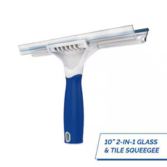 10 Inch Glass and Tile Squeegee Dual Blade Bathroom Shower Cleaner Tool