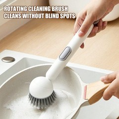 Dish Brush – Dish Brush with Detergent Dispenser – Adjustable Angle & Rotating