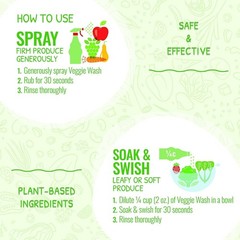 Veggie Wash Organic Fruit and Vegetable Wash, Certified Organic, Ideal for Clean