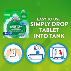 Scrubbing Bubbles Toilet Cleaner Drop Ins Tablets, 2 Scent,3-5 Count Pack of 1.