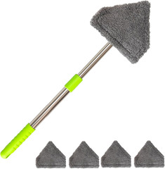 Car Windshield Squeegee Cleaning Tool – Vehicle Window Cleaner with 4 Reusable W