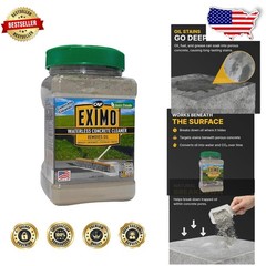 EXIMO Natural Concrete Cleaner 3lb Powder – Waterless Oil Stain Remover for D…