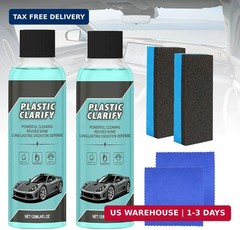 2PCS Plastic Clarify For Cars, Plastic Clarify, Waterless Spray Wax, All-In-One