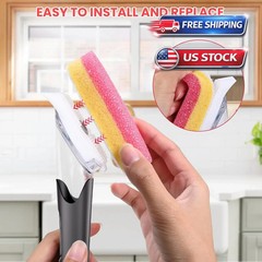 Dish Wand Scrubbing Brush Replacement Heads Pink 10 Pack Soap Dispensing Sponge