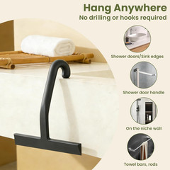 Shower Squeegee for Glass Doors – 10 Inch Bathroom Squeegee with Ergonomic round